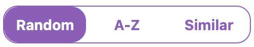 Random, A-Z, Similar Meanings buttons